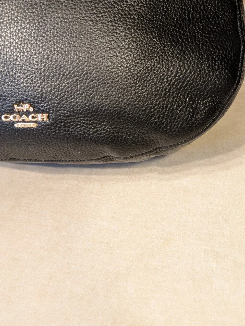Coach F31399 Elle Hobo Black Pebbled Leather  Shoulder Bag